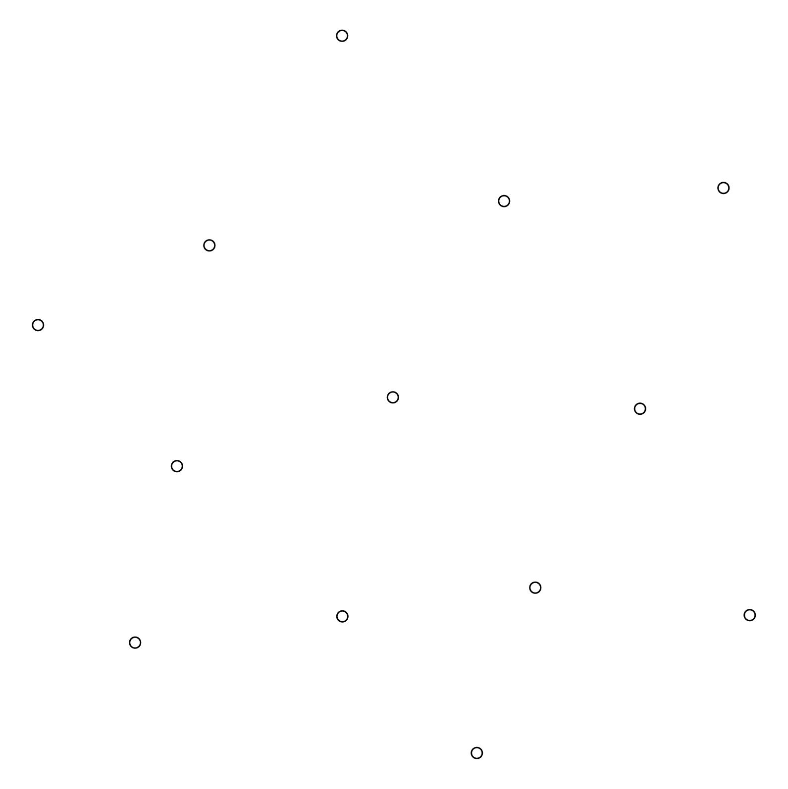 Columns in an irregular layout to calculate tributary areas of.