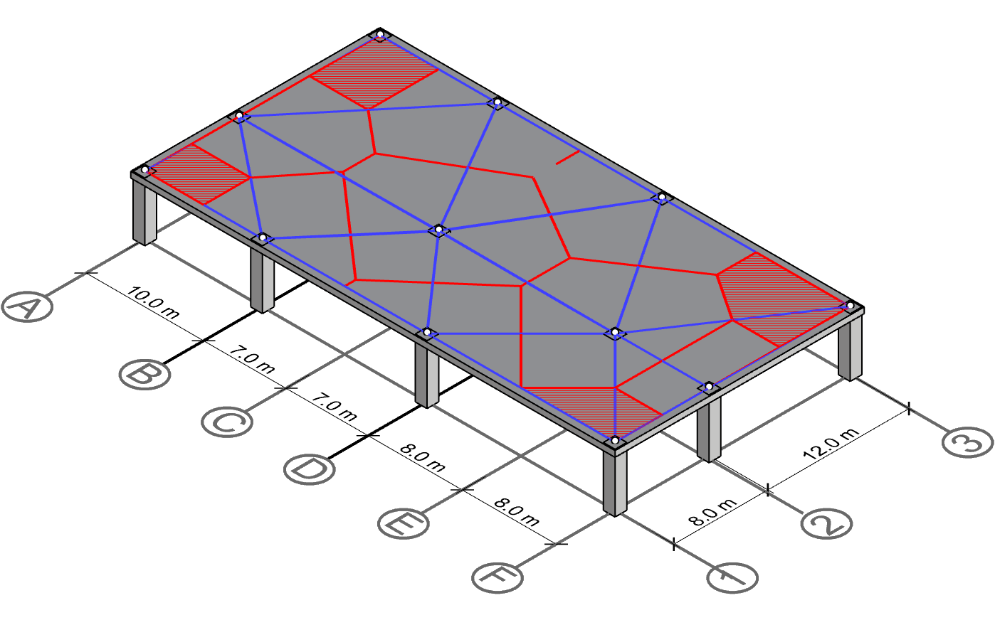 Derive centerline polygon for column A-1, A-3, F-1 and F-3