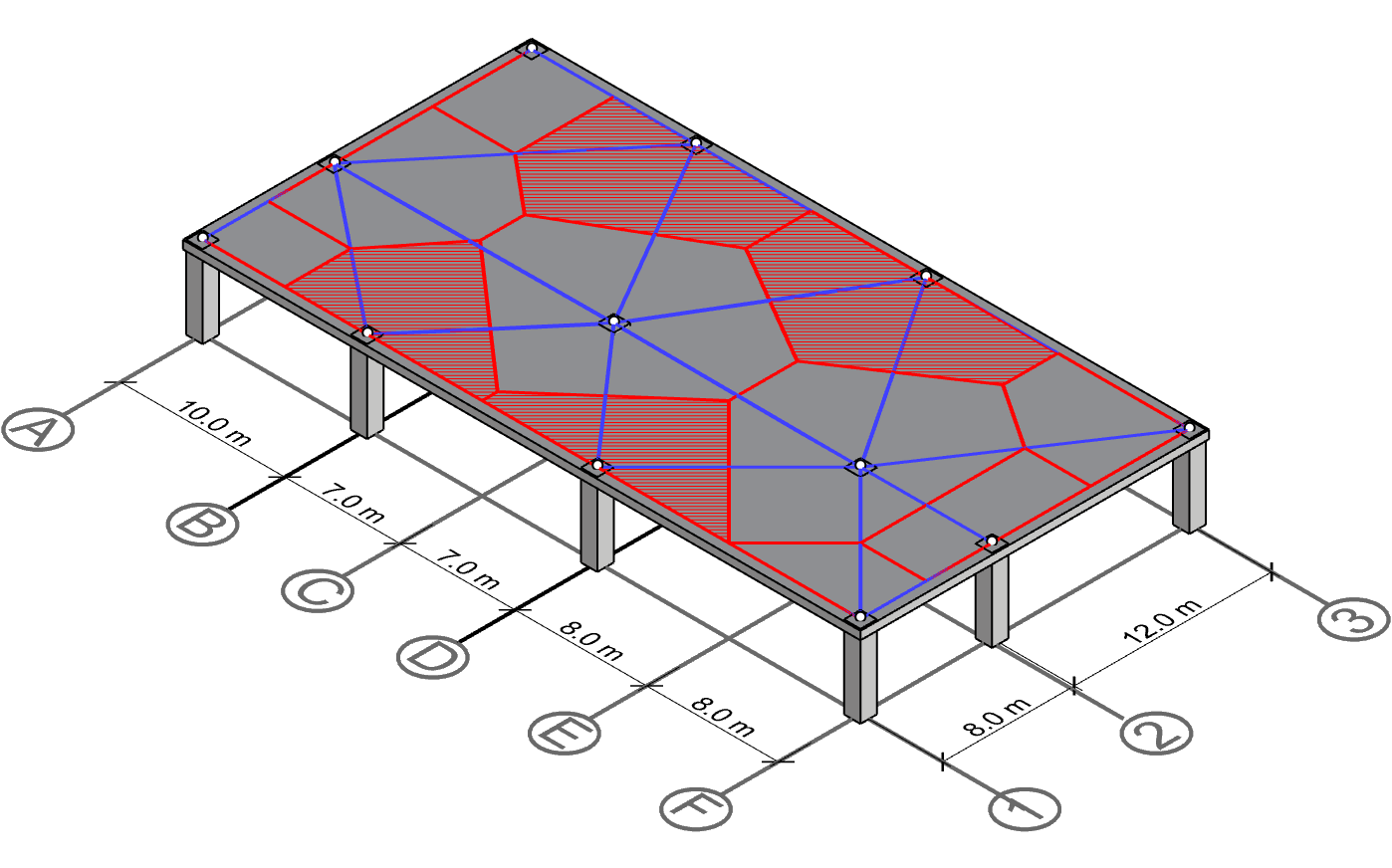 Derive centerline polygon for column B-1, B-3, D-1 and D-3